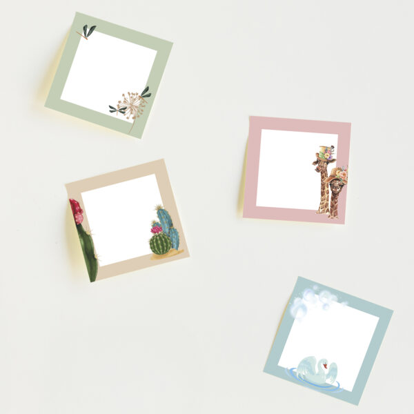 Notes autocollantes illustrées – Collection Douceur – format 3x3