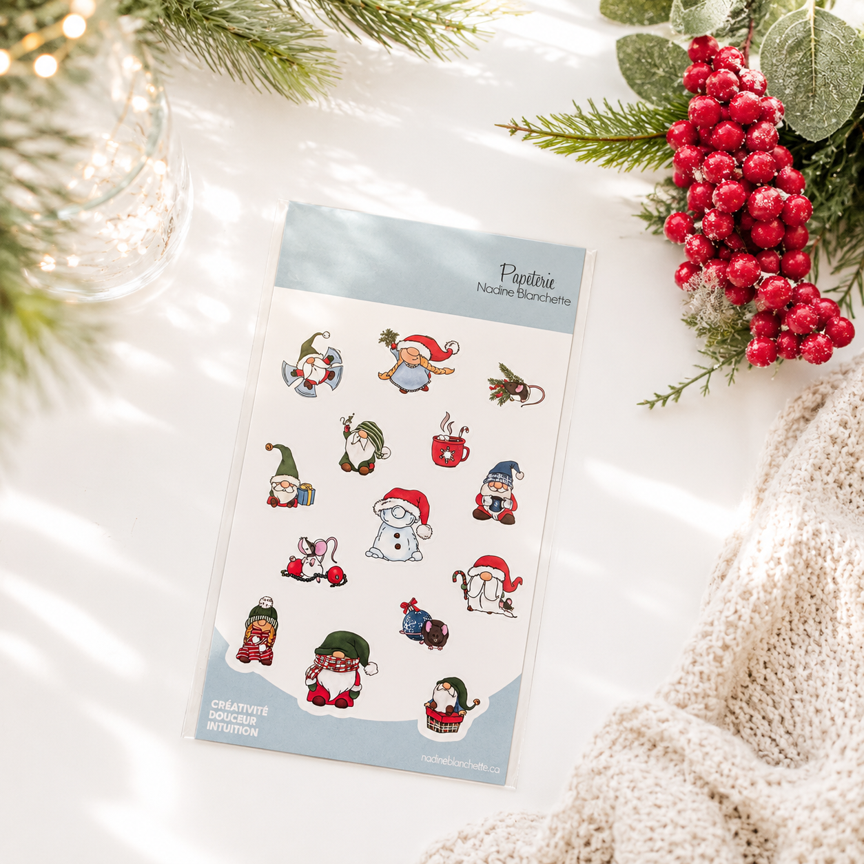 Autocollants de gnomes de Noël