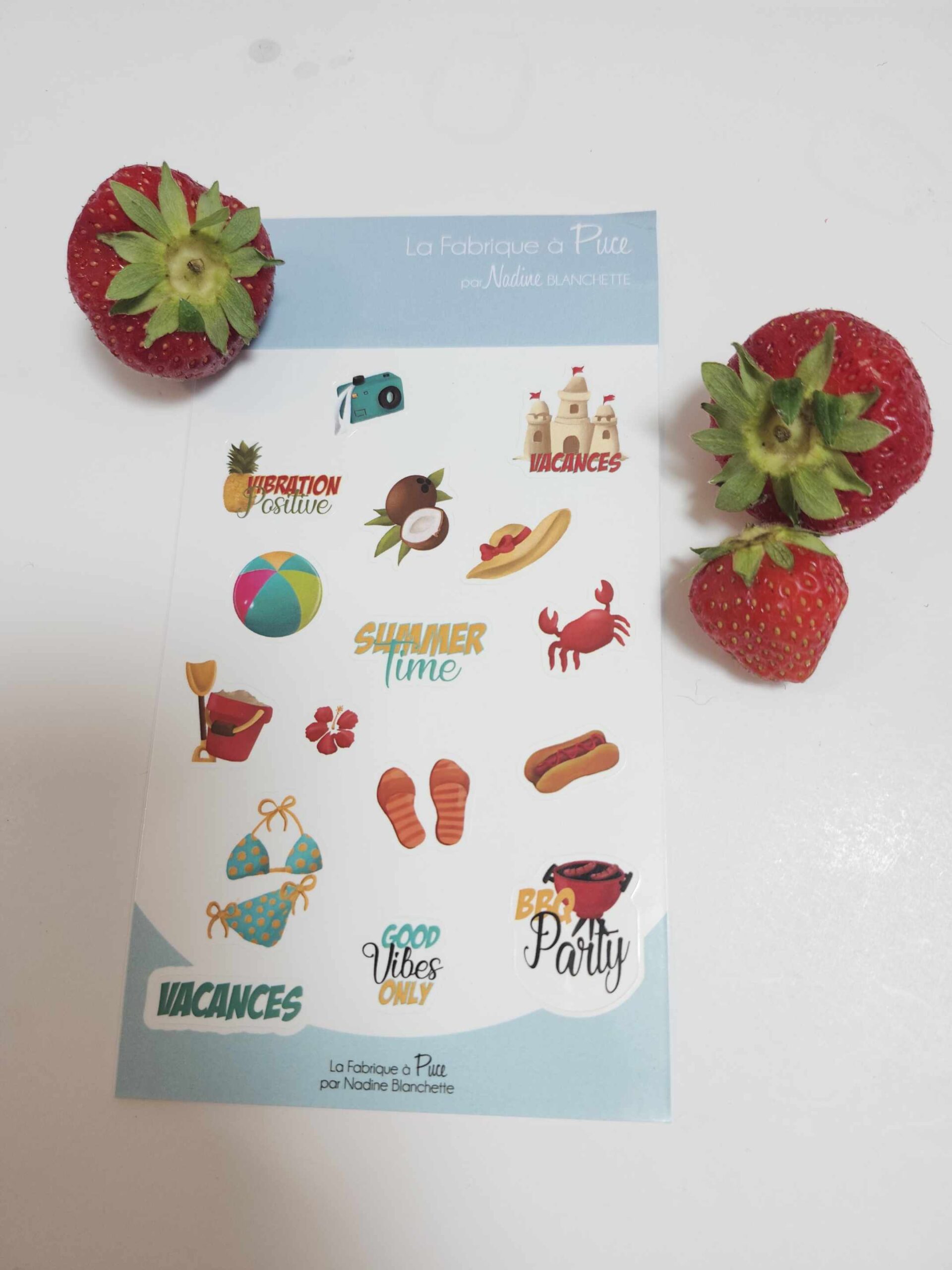 Feuilles d’autocollants SummerVibe 4 x 6 po illustrations à la main