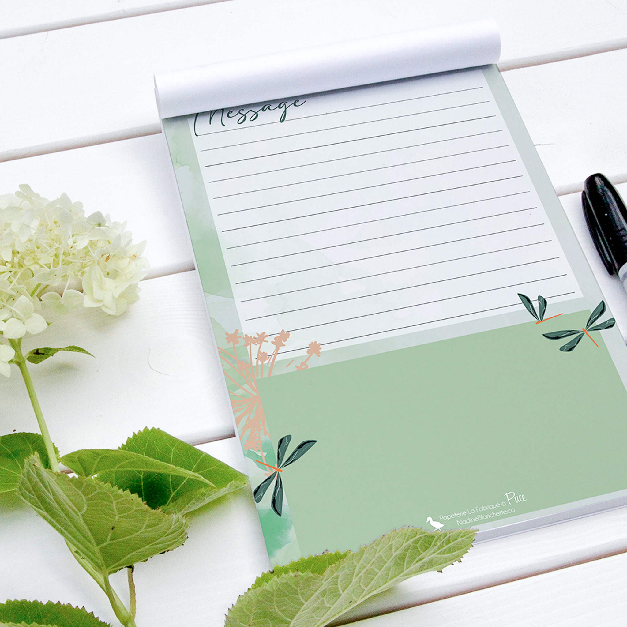 Tablette de notes de la collection douceur