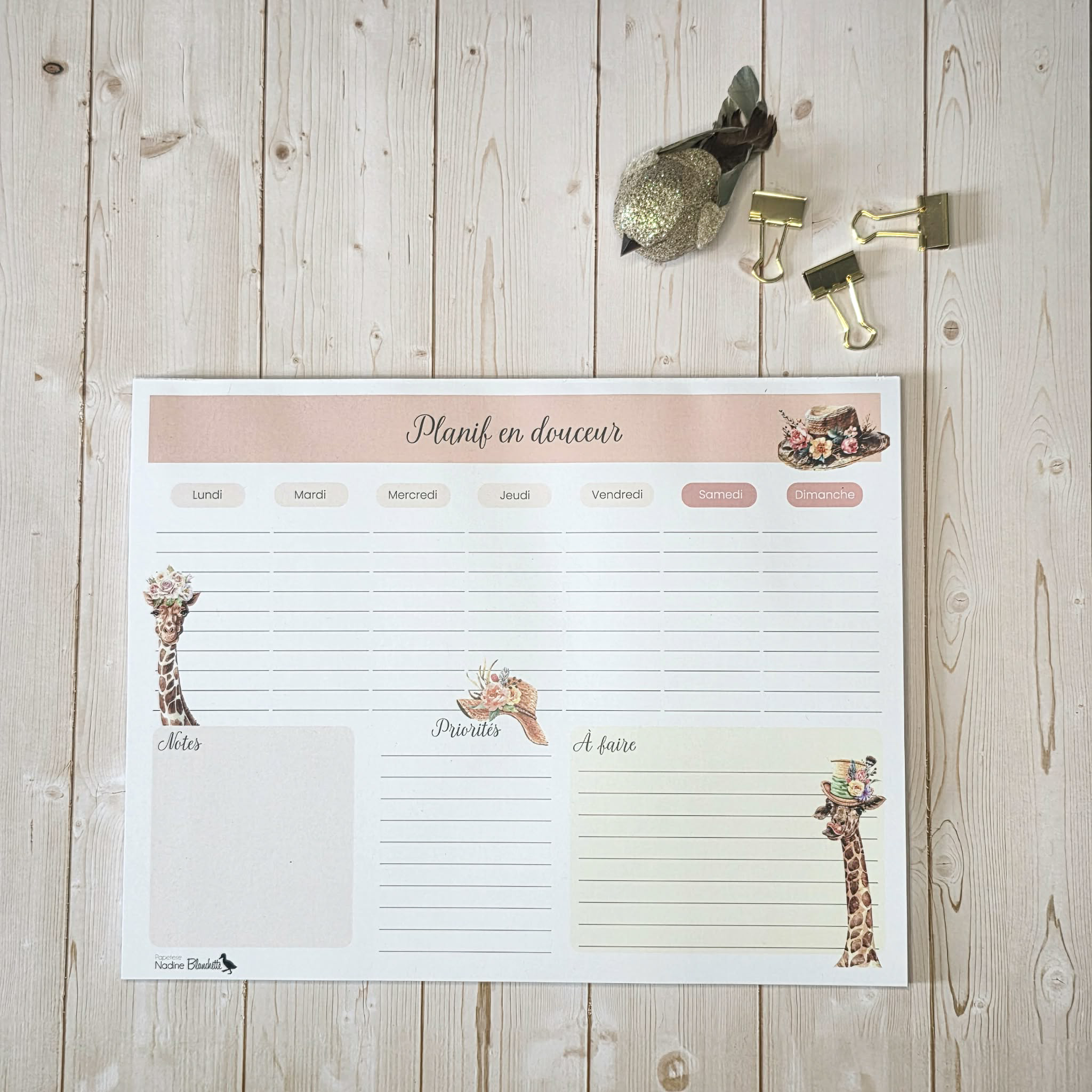 Planif en douceur - Francine la girafe